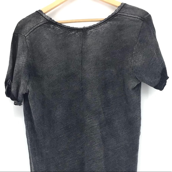 Free People Saturday Lace Trim Linen Blend Tee NWT - Picture 5 of 6